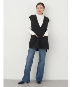 earth music&ecology ＳＥＴ２点圧縮風ポンチベスト＋リブタートル