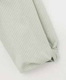 J.PRESS LADIES L ピンストライプジャージー ボリュームスリーブ カットソー