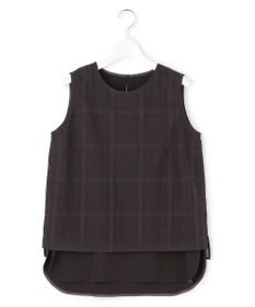 23区 【先行予約】シアーチェックレイヤード スリーブレス Tブラウス