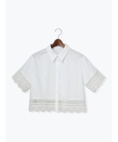 Te chichi レースヘムクロップトシャツ