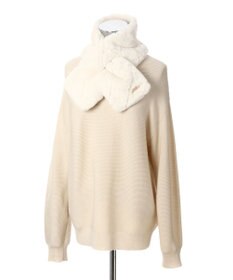 MOONBAT FURLA キルティングデザインフェイクファーマフラー