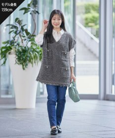 Tiaclasse 【洗える】フレアシャツチュニックブラウス