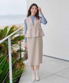 Tiaclasse 【安田美沙子さん着用】ペプラムジャンスカワンピース