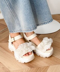WEGO フリルスポーツ厚底サンダル