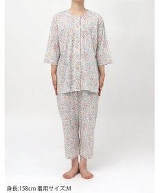 Wing パジャマ 綿100%(本体) 天竺素材 7分袖 長袖 8分丈 レディース EP8044 ウイング／ワコール