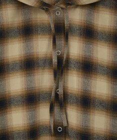 Green Parks ネルチェックフードシャツ