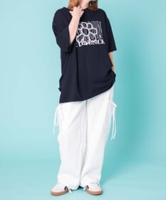 WEGO 【ウエストゴム】リボンカーゴスウェットパンツ