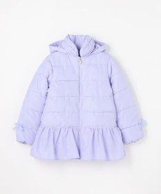 ANY KIDS 【フード取り外し/洗濯機可能】中綿フリル リボンコート