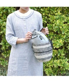 UNBILLION perche プラスティックサイザル×姫路レザー手提げトートバッグ