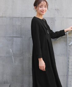 Tiaclasse L 【洗える】リップルコンビワンピース