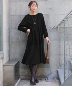 Tiaclasse L 【洗える】リップルコンビワンピース