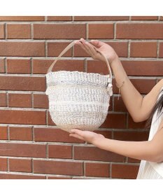 UNBILLION perche プラスティックサイザル×姫路レザー手提げトートバッグ