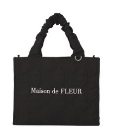 Maison de FLEUR ギャザーハンドル2Wayリボンキルティングトート