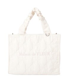 Maison de FLEUR ギャザーハンドル2Wayリボンキルティングトート