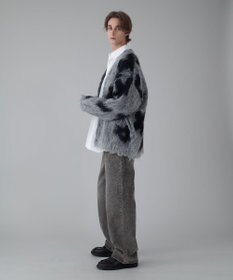 WEGO 【ユニセックス着用ITEM/MLサイズ展開】モヘアタッチパターンカーディガン