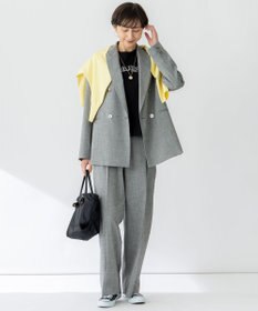 23区 【セットアップ対応/洗える】スラブツイードストレッチ ワイド パンツ