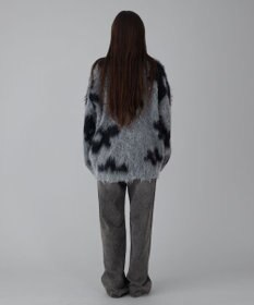 WEGO 【ユニセックス着用ITEM/MLサイズ展開】モヘアタッチパターンカーディガン