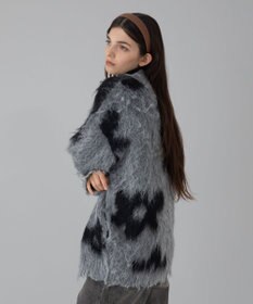 WEGO 【ユニセックス着用ITEM/MLサイズ展開】モヘアタッチパターンカーディガン