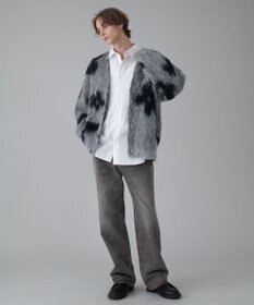 WEGO 【ユニセックス着用ITEM/MLサイズ展開】モヘアタッチパターンカーディガン