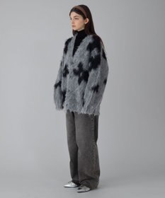 WEGO 【ユニセックス着用ITEM/MLサイズ展開】モヘアタッチパターンカーディガン
