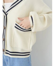 earth music&ecology セーラーニットカーディガン