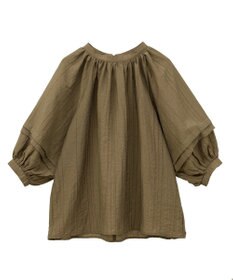 CRAFT STANDARD BOUTIQUE ストライプジャカードパフスリーブブラウス