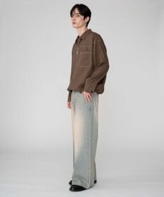 WEGO 【ユニセックス着用ITEM/MLサイズ展開】カラーステッチシャツジャケット