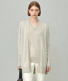 ICB 【洗える】コンパクトファインウール ロングカーディガン トープ系