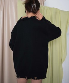 WEGO バタフライダメージワンショルダーニット