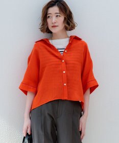 23区 S 【先行予約】LIBECOリネン クロップド ハーフスリーブ シャツ
