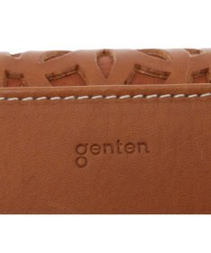 genten カットワーク フラップ長財布