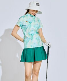 PW CIRCULUS 【吸水速乾  / UV遮蔽率99.5%  UVカット / ストレッチ】【WOMEN】タイダイ柄モックネックT ゴルフウェア レディース