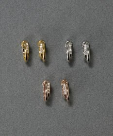 Phoebe 〈金属アレルギー対応〉ポイントビジューワンタッチピアス　シルバー/ニッケルフリー