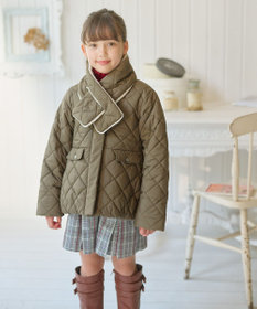 組曲 KIDS 【150-170㎝】マフラー付き中綿キルト アウター