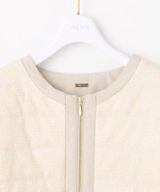 ANY SIS L 【2WAY】ツイードノーカラー ダウンジャケット