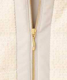 ANY SIS L 【2WAY】ツイードノーカラー ダウンジャケット