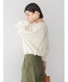 AMERICAN HOLIC 接触冷感　フリル衿５分袖ブラウス