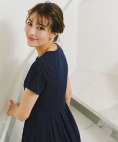 Tiaclasse 【洗える】半袖リボンギャザーフレアワンピース