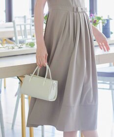 Tiaclasse 【洗える】半袖リボンギャザーフレアワンピース