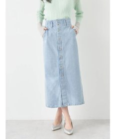 earth music&ecology ボタンナローデニムスカート