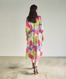 GRACE CONTINENTAL フラワープリントテーラーワンピース