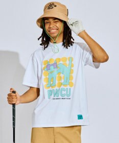 PW CIRCULUS 【UV遮蔽率99% UVカット / 速乾 / ストレッチ】【GOLF OUT掲載】【MEN】アニマルグラフィックモックネックT ゴルフ