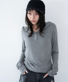 WEGO ヘンリーネックフードロンT