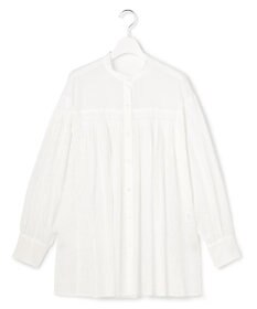 23区 L 【SLOW/一部店舗限定】コットンボイル ギャザー ブラウス