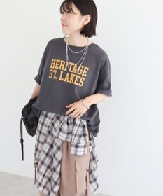 Green Parks カレッジロゴ刺繍５分袖チュニック