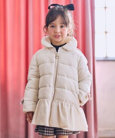 ANY KIDS 【フード取り外し/洗濯機可能】中綿フリル リボンコート