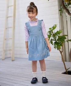 ANY KIDS シアー ギンガム 七分袖 Tシャツ