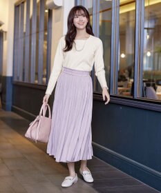 Tiaclasse 【洗える】スクエアネックリブ編みニットトップス