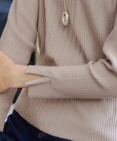 Tiaclasse 【洗える】スクエアネックリブ編みニットトップス