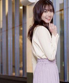 Tiaclasse 【洗える】スクエアネックリブ編みニットトップス